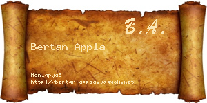 Bertan Appia névjegykártya